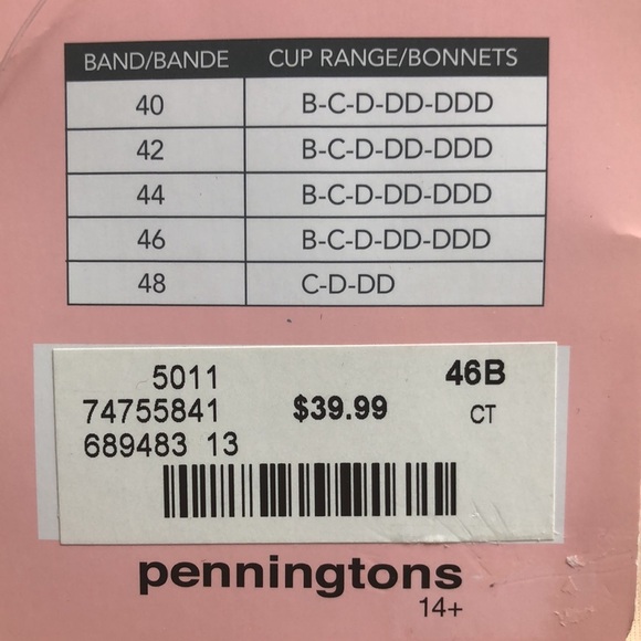 NWT INTIMATES UNDERWIRE DEMI BRA  PLUS SIZE 46B BEIGE/ TAN - Picture 8 of 8